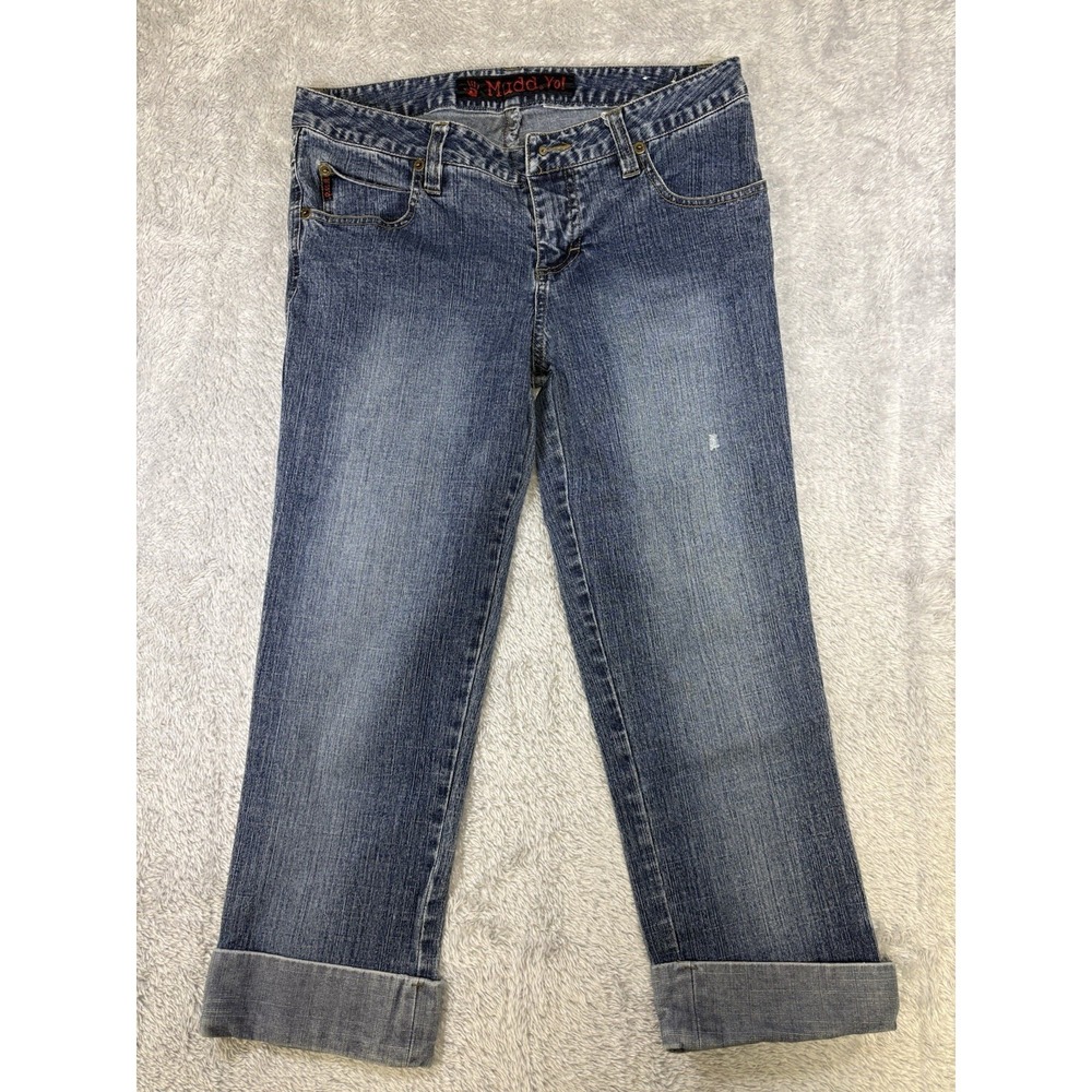 Y2K Mudd Yo Womens Denim Capris Juniors Low Rise Retro 0742